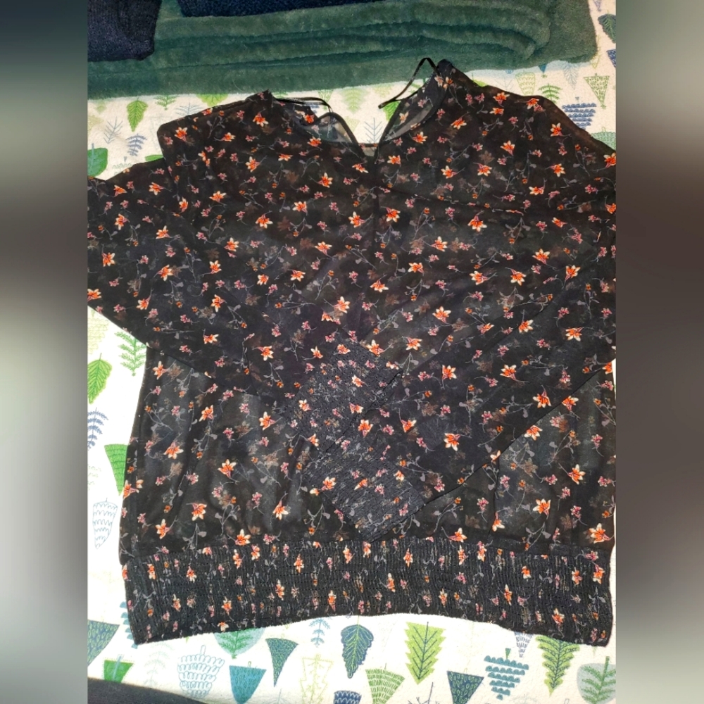 Zara sheer Flower Top